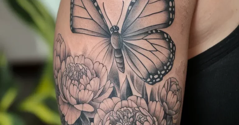 Flower and Butterfly Tattoo Ideas
