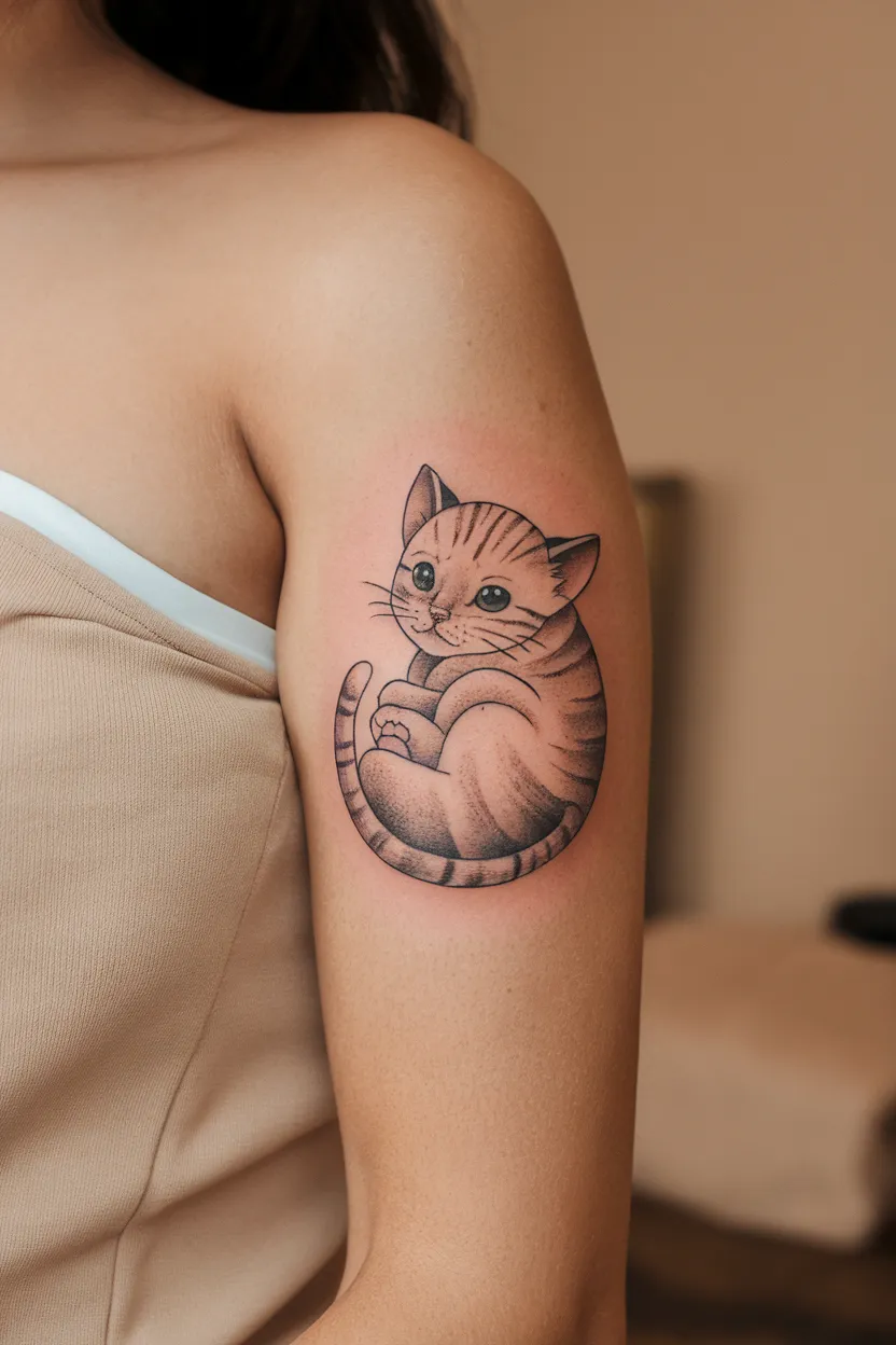 Baby Cat Curled up