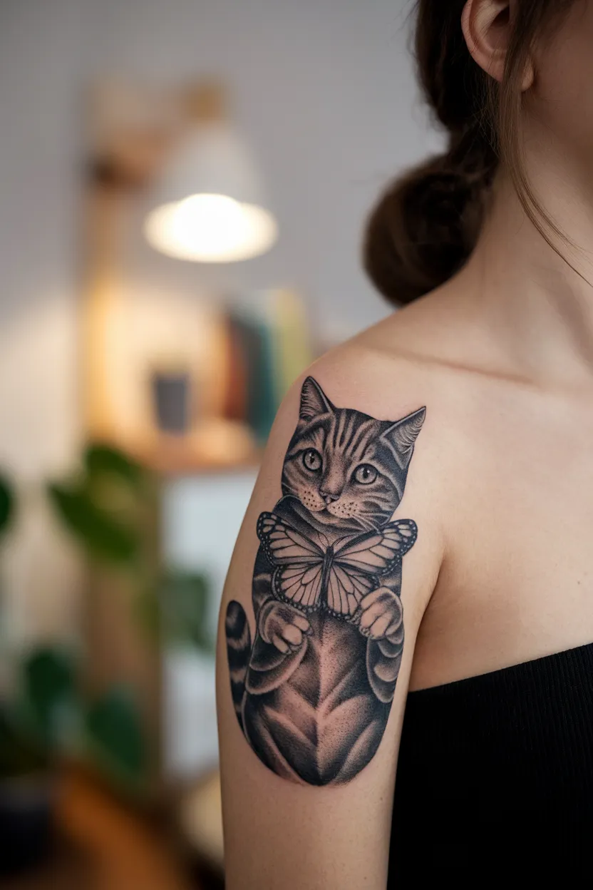 Cat and Butterfly Design