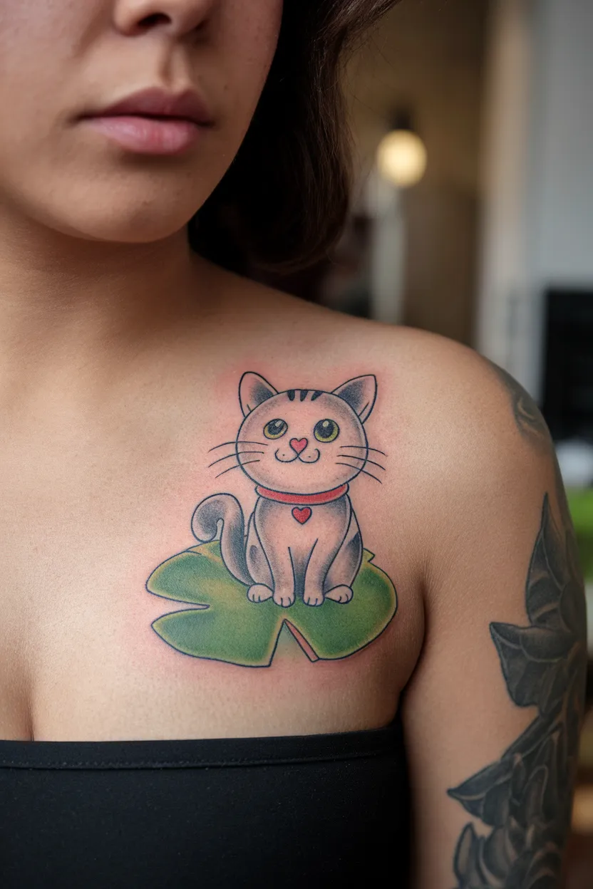 Cute Cartoon-Style Cat