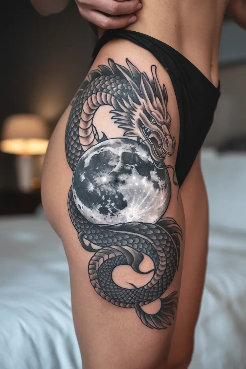 Dragon and Moon