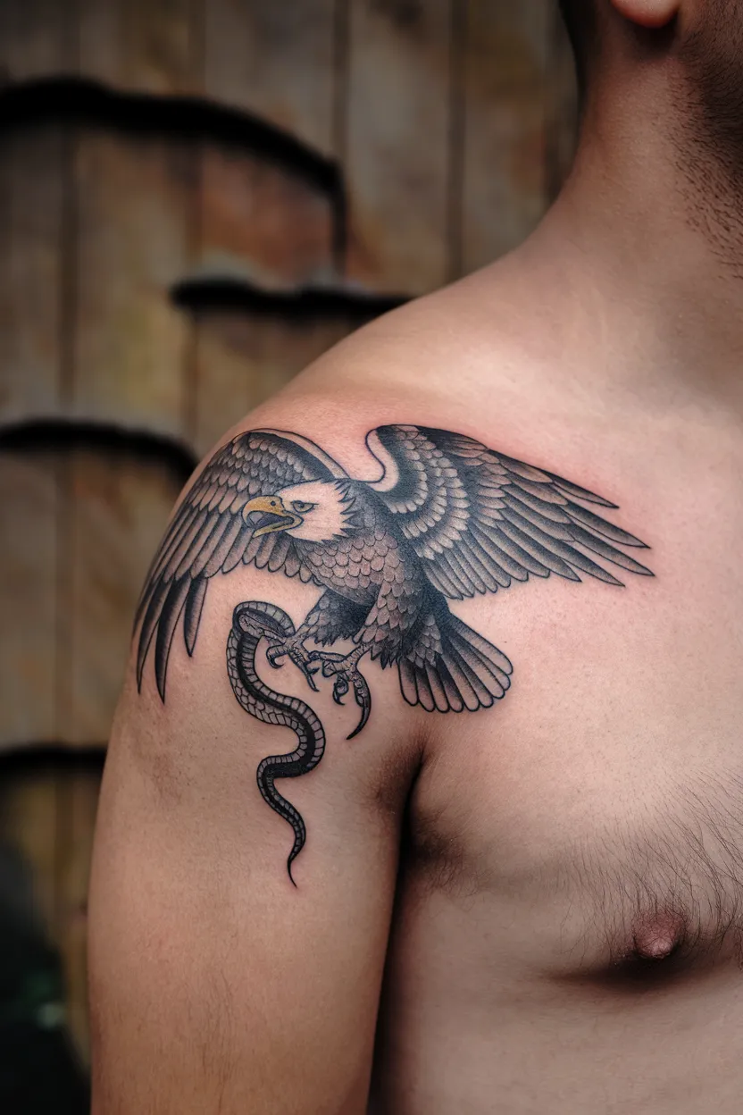 Eagle With Prey
