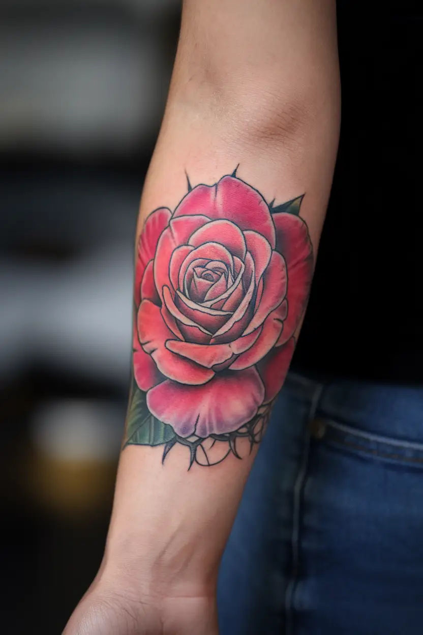 Forearm Flower Tattoo