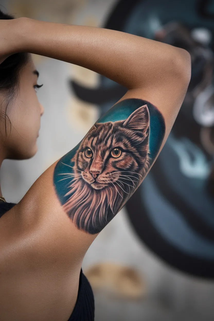 Realistic Cat Portrait With Intricate Details