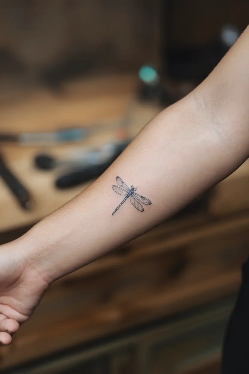 Simple Dragonfly Tattoo
