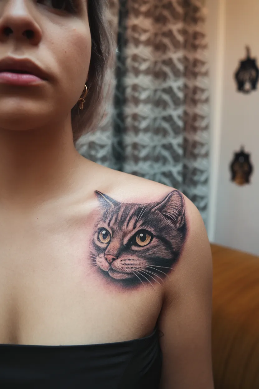 Small Realistic Cat Portrait