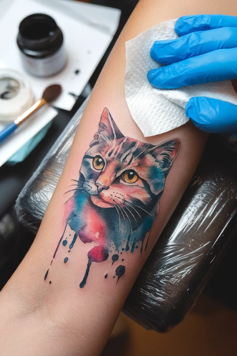 Watercolor Cat Portrait