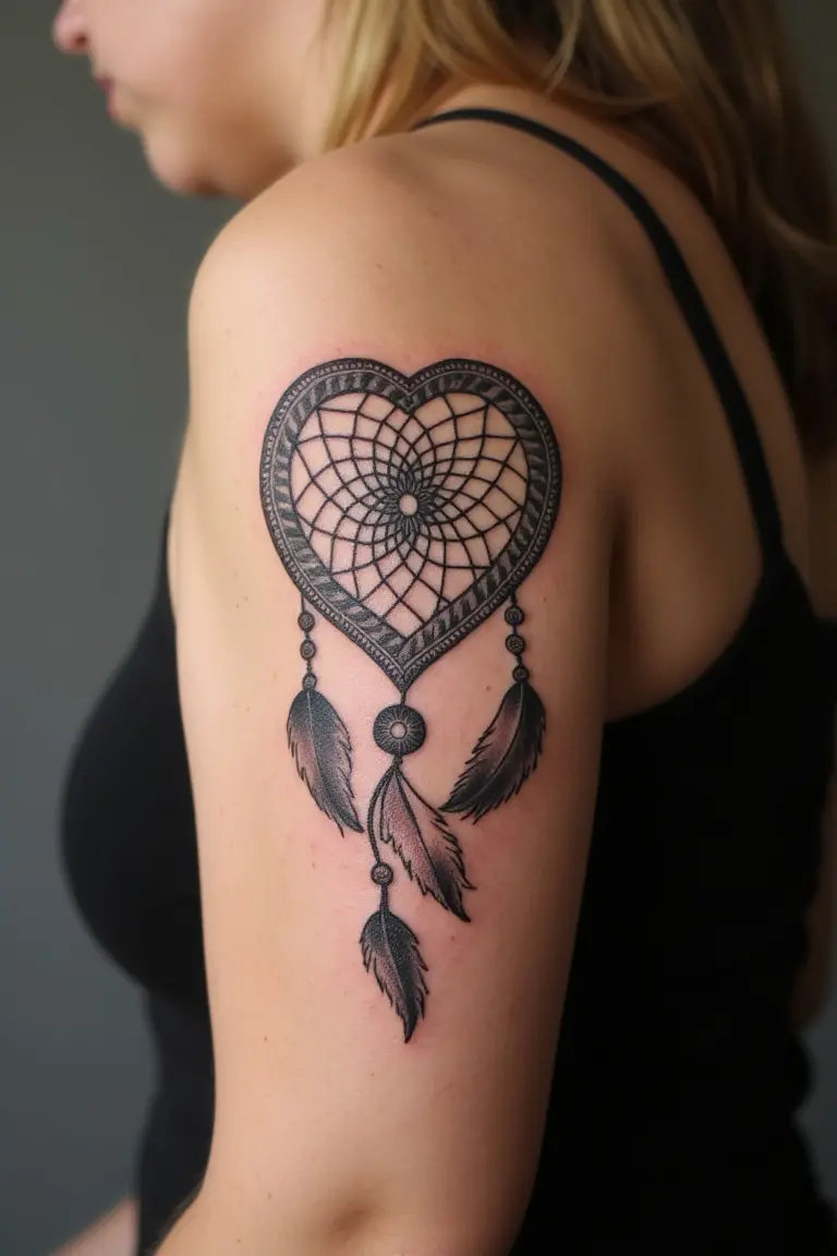 Heart Dreamcatcher Tattoo