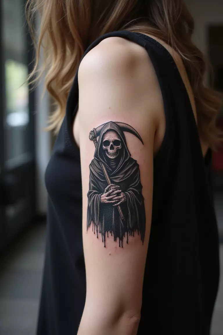 A close up shot of woman